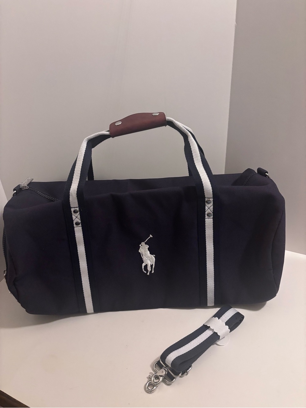 Polo by Ralph Lauren Navy Duffel with White Striped Trim